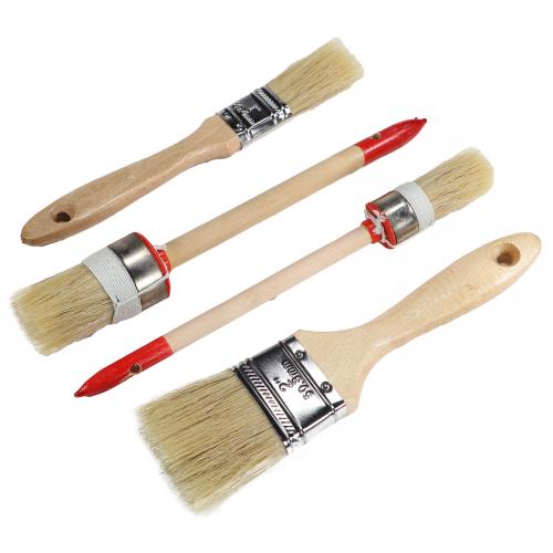 Malerpinselsatz 4 teilig Ringpinsel Flachpinsel Set
