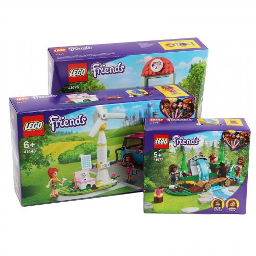 Lego Friends 3 in 1 Bundle Tierklinik Elektroauto Wasserfall