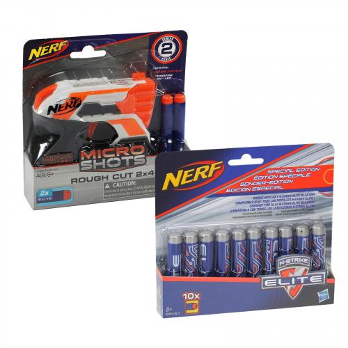 Nerf N-Strike Micro Shots Rough Cut 2x4 Blaster + Darts Sonderedition