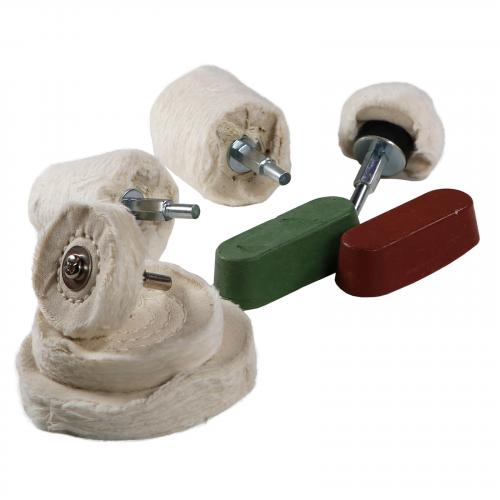 Polier Set XL 9 teilig Polierscheiben Zylinder Kegel Polierpaste
