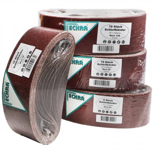 35 Schleifbnder 75x533 mm Mix - Korn: 24 40 80 120