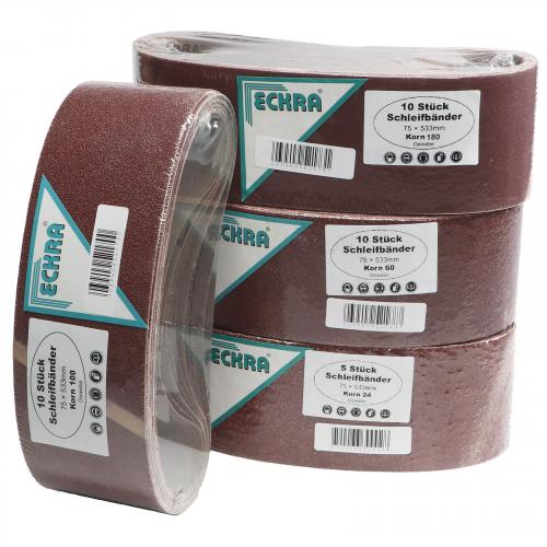 35 Schleifbnder 75x533 mm Mix - Korn: 24 60 100 180