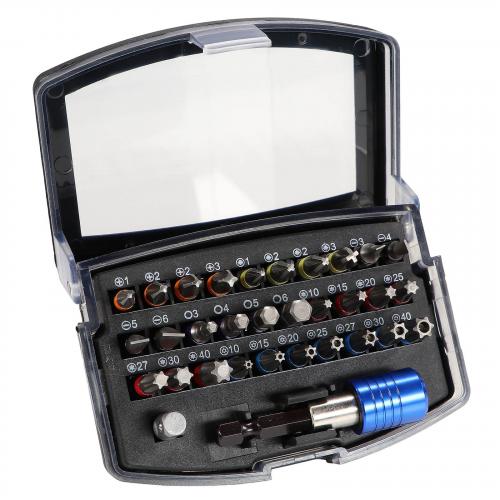 Bitsatz S2 Stahl 32 teilig Box mit Gürtelclip