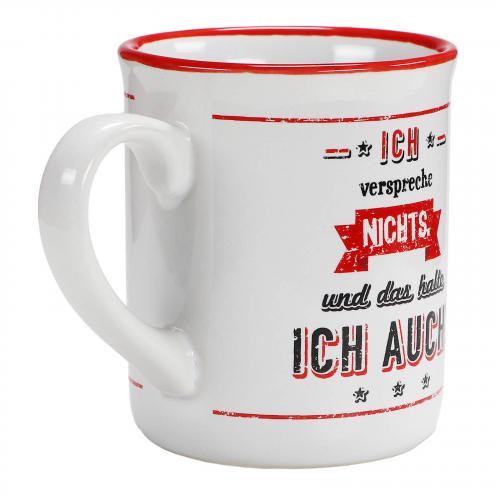 Kaffee Tasse Becher - Aufdruck: Ich verspreche nichts ...