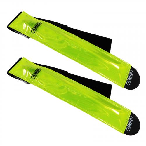 2er Set ABUS Lumino Active Bar Reflex Band gelb mit LED Dauer- und Blinklicht
