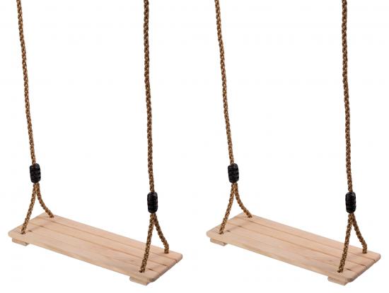 2er Set Kinder Holzschaukel Brettschaukel mit Seil Schaukelbrett 2 Stk.