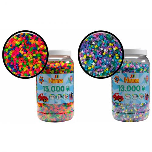 HAMA 26.000 Bgelperlen Midi Neon Farben + Vollton Mix 69