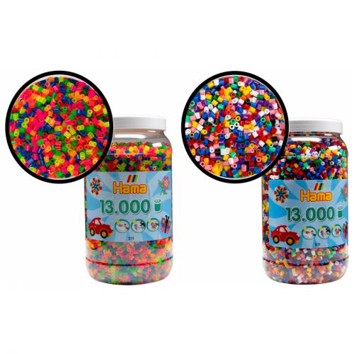 HAMA 26.000 Bgelperlen Midi Neon Farben + Vollton Mix