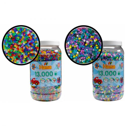 HAMA 26.000 Bgelperlen Midi Glitter Farben + Vollton Mix 69