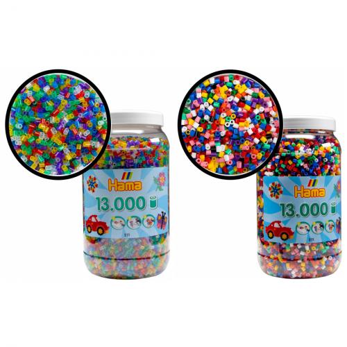 HAMA 26.000 Bgelperlen Midi Glitter Farben + Vollton Mix