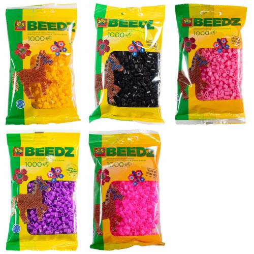 SES Beedz 5000 Bgelperlen Girls Set Gelb Schwarz Rosa Violett Neon Rosa