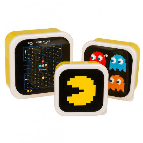 3er Set Pac-Man Lunchbox Brotdose Snackdose 3 in 1