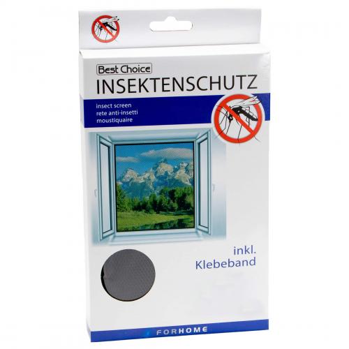 Insektenschutz fr Fenster Fliegengitter schwarz - Gre: 120x120 cm