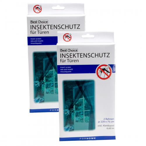 2er Set Insektenschutz fr 2 Tren 220x150cm Tr Fliegengitter schwarz