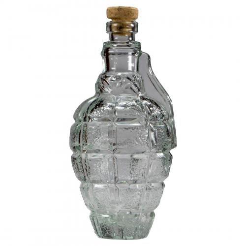 Glas Karaffe Granate Glasflasche 500 ml Korkverschluss