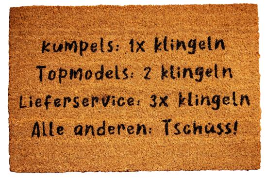 Fumatte Kumpels Models Lieferservice 60x40 cm Kokosfaser Trvorleger