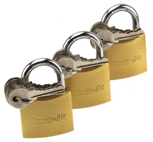 Vorhangschloss 3er Set 30mm gleichschlieend