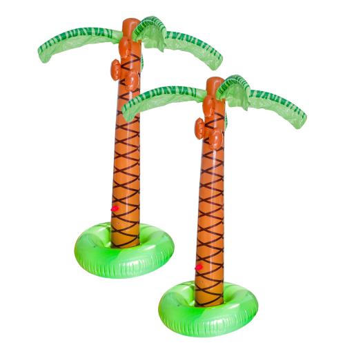 2er Set Wassersprinkler Palme Kinder Garten Wassersprher aufblasbar