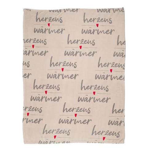 Cremefarbene Kuscheldecke, Herzenswrmer Decke 130x160 cm
