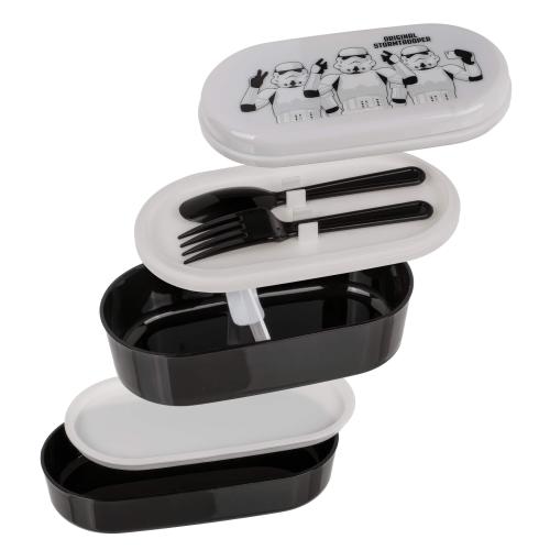 Brotdose Stormtrooper mit 2 Fchern und Besteck Lunchbox