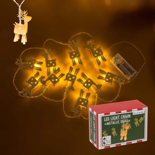  3D LED Lichterkette Metallic Deers Rentier Girlande