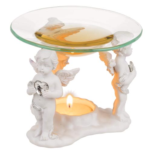Duftl Aromalampe Engel mit Herzen, Glasschale