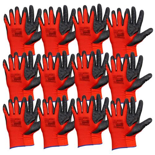 12x Arbeitshandschuhe Latex beschichtet Montagehandschuhe Gre 10 X-Latos