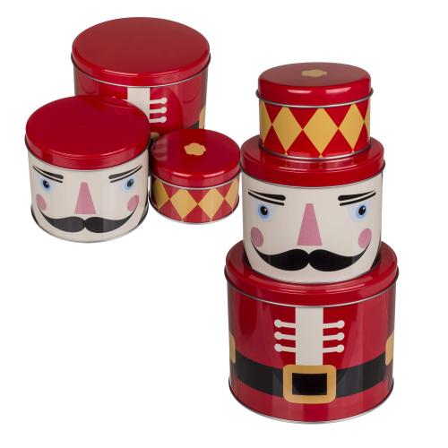 Metall Gebckdose Nussknacker 3er Set, Stapeldose