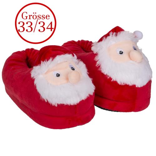Weihnachtsmann Pantoffeln - Gr��e: 33/34