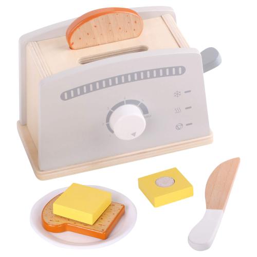 Holz Toaster mit Zubehr Kinder Haushalt Set