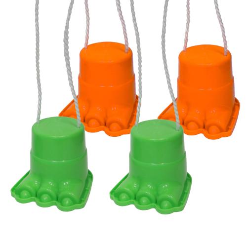 2er Set Laufdosen Kinder Topfstelzen Dino-Fe in orange und grn