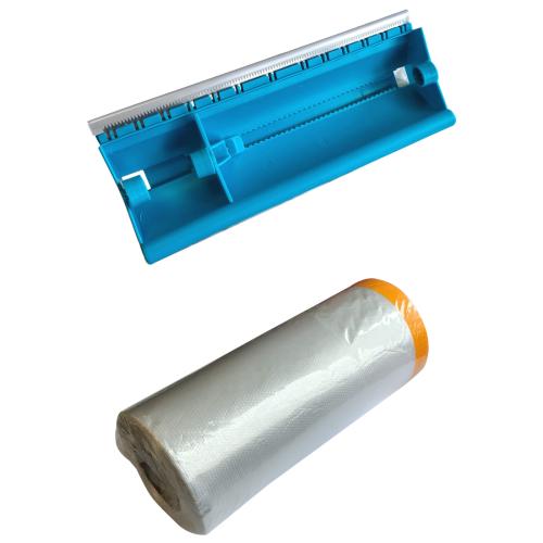 Abdeckfolie mit Malerkrepp 110CM x 33M mit Folien-Abroller