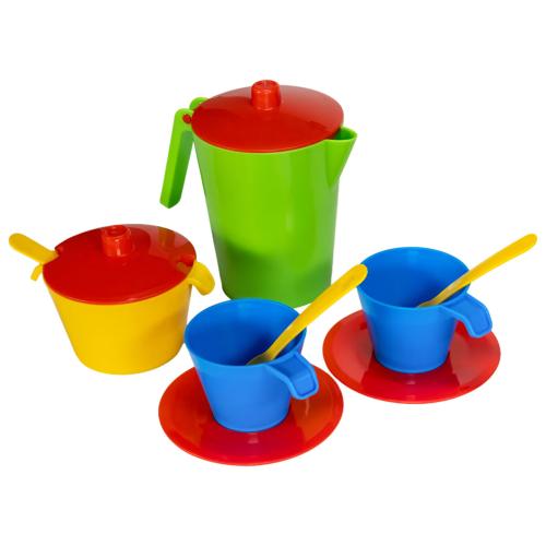 Kinder Kaffeeservice Set 11-teilig, Kanne Tassen L�ffel, SpielMaus Geschirr