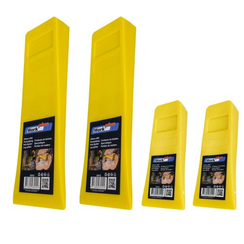 4er Set Holzspaltkeil 150mm 250mm F�llkeil ABS Kunststoff gelb