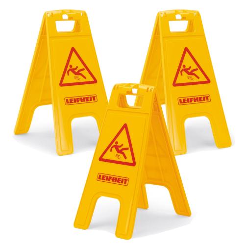 3er Set Leifheit Professional Warnschild Rutschgefahr, Aufsteller klappbar
