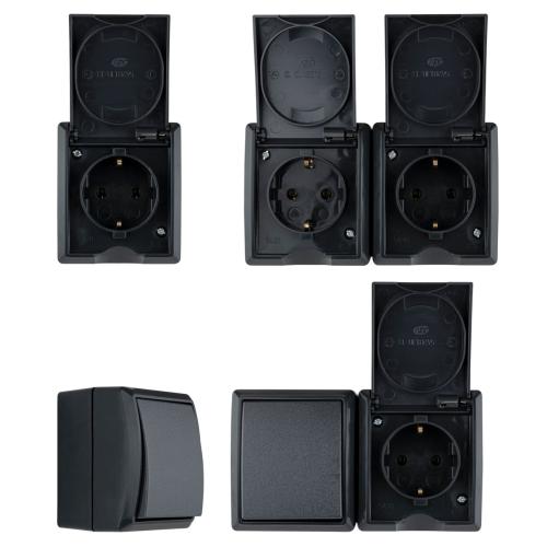 REV Feuchtraum Schalterserie Aquaform Anthrazit