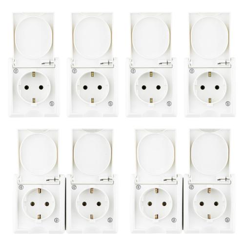 6 teiliges REV Feuchtraum Steckdosen Set Aquaform Wei�