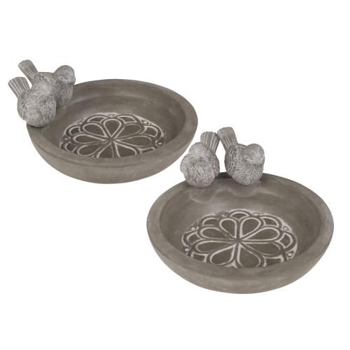 2er Set Vogeltr�nke mit Vogelfiguren, Trinkschale Wasserstelle f�r Wildv�gel