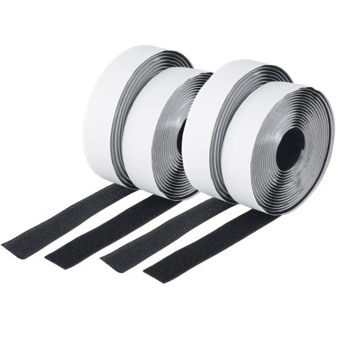 Klettband selbstklebend 20m x 2cm schwarz, 4 Rollen