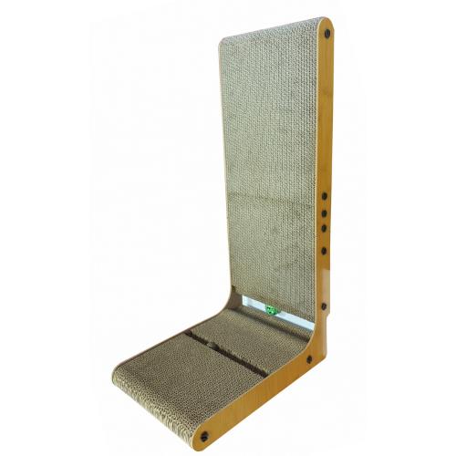 Katzen Kratzbrett L-Form 25x40x60 cm mit Spielball und Kratzpappe 2-in-1