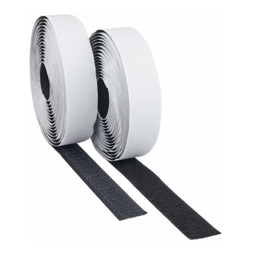 Klettband selbstklebend 3m x 2cm schwarz, 2 Rollen