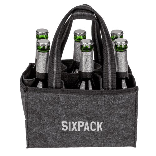 Flaschentasche aus Filz mit 6 F�chern - Motiv: Sixpack