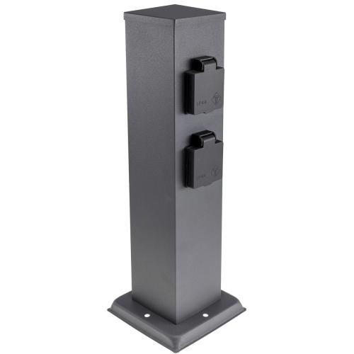Steckdosens�ule 4-fach IP44 Gartensteckdose 27cm Anthrazit 250V
